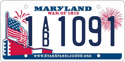 MD license plate 1AB1091