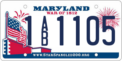 MD license plate 1AB1105