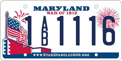 MD license plate 1AB1116