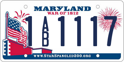 MD license plate 1AB1117