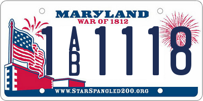 MD license plate 1AB1118
