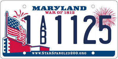 MD license plate 1AB1125