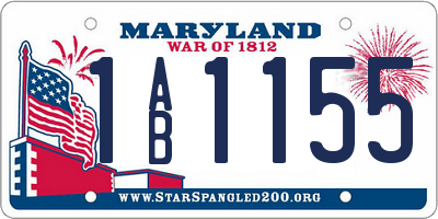 MD license plate 1AB1155