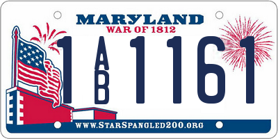 MD license plate 1AB1161