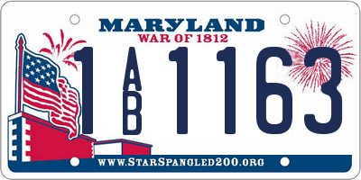 MD license plate 1AB1163