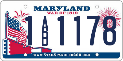 MD license plate 1AB1178