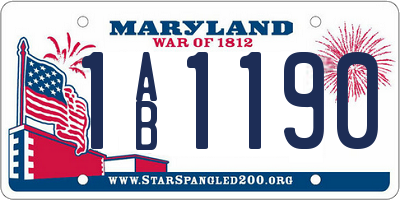MD license plate 1AB1190