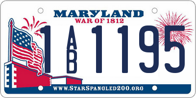 MD license plate 1AB1195