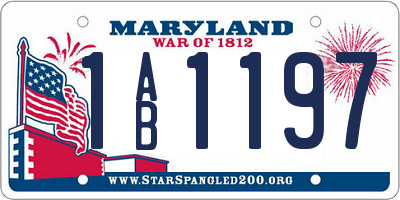 MD license plate 1AB1197