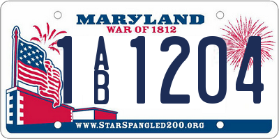 MD license plate 1AB1204