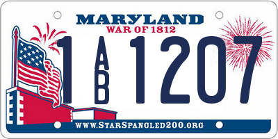MD license plate 1AB1207