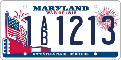 MD license plate 1AB1213