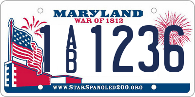 MD license plate 1AB1236