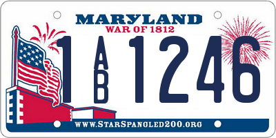 MD license plate 1AB1246