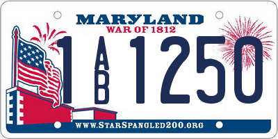 MD license plate 1AB1250