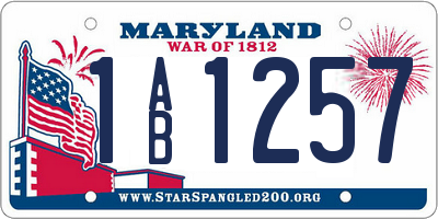 MD license plate 1AB1257
