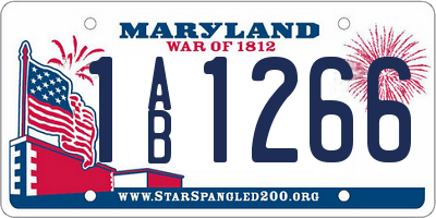 MD license plate 1AB1266