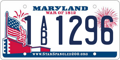 MD license plate 1AB1296