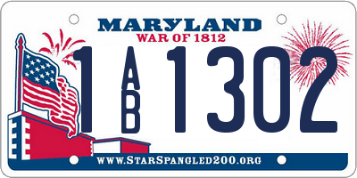 MD license plate 1AB1302