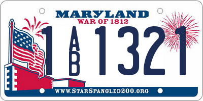MD license plate 1AB1321