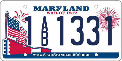 MD license plate 1AB1331