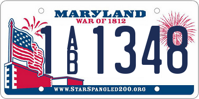 MD license plate 1AB1348