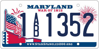 MD license plate 1AB1352