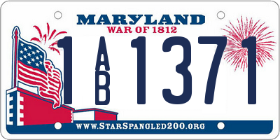 MD license plate 1AB1371