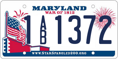 MD license plate 1AB1372