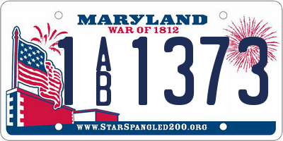 MD license plate 1AB1373
