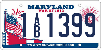 MD license plate 1AB1399