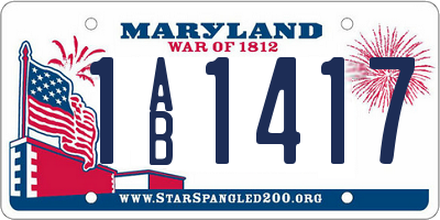 MD license plate 1AB1417