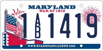MD license plate 1AB1419