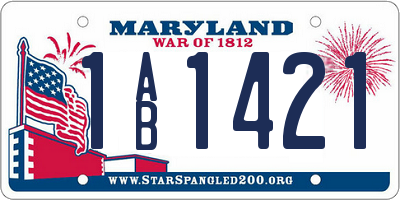 MD license plate 1AB1421