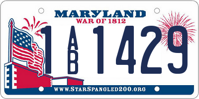 MD license plate 1AB1429