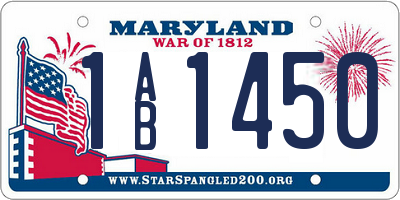 MD license plate 1AB1450