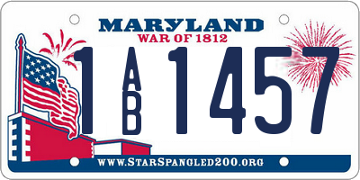 MD license plate 1AB1457