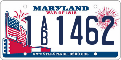 MD license plate 1AB1462