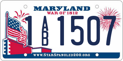 MD license plate 1AB1507