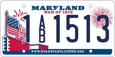 MD license plate 1AB1513