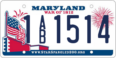MD license plate 1AB1514