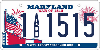 MD license plate 1AB1515