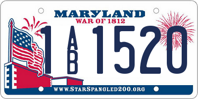MD license plate 1AB1520