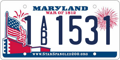 MD license plate 1AB1531