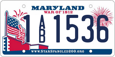 MD license plate 1AB1536
