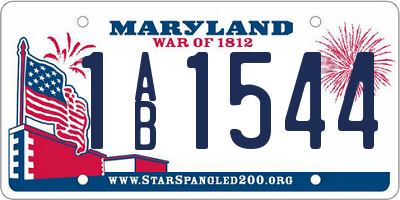 MD license plate 1AB1544
