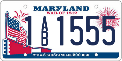 MD license plate 1AB1555