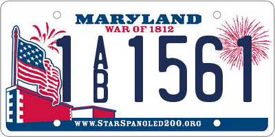 MD license plate 1AB1561