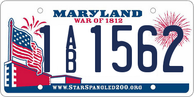 MD license plate 1AB1562