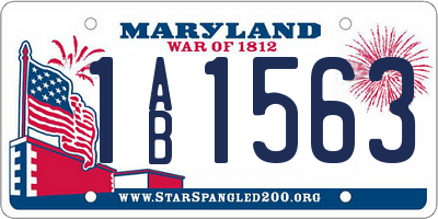 MD license plate 1AB1563